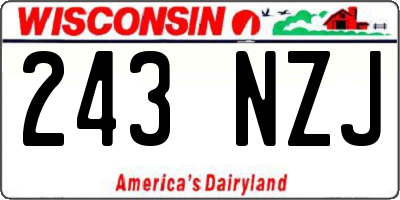 WI license plate 243NZJ