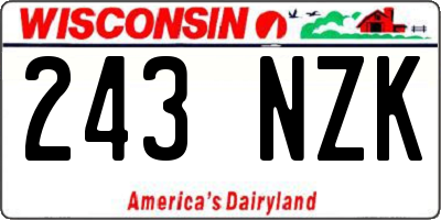 WI license plate 243NZK