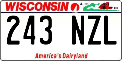 WI license plate 243NZL
