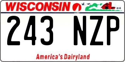 WI license plate 243NZP