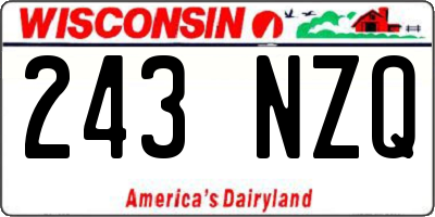 WI license plate 243NZQ