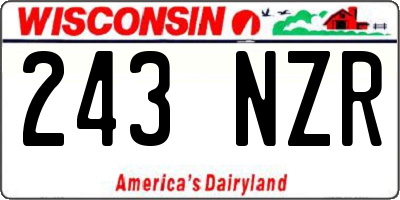 WI license plate 243NZR