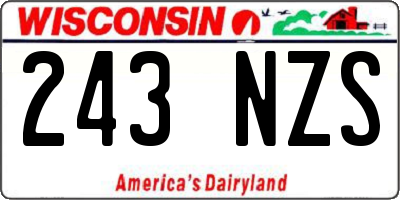 WI license plate 243NZS