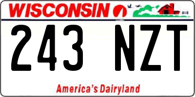 WI license plate 243NZT