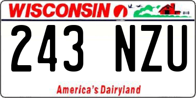 WI license plate 243NZU