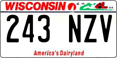 WI license plate 243NZV