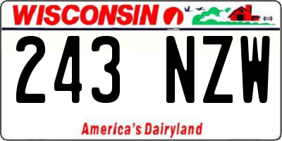 WI license plate 243NZW