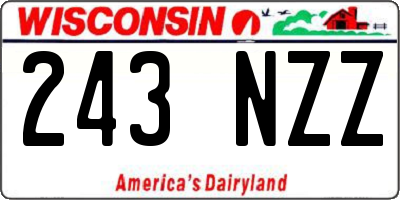 WI license plate 243NZZ
