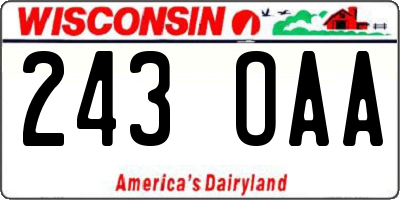 WI license plate 243OAA