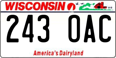WI license plate 243OAC