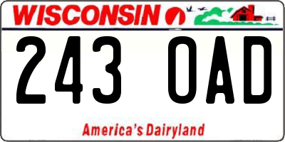 WI license plate 243OAD