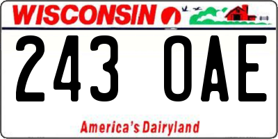 WI license plate 243OAE