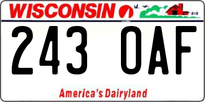 WI license plate 243OAF