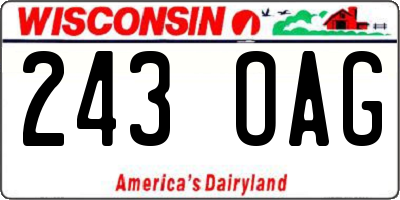 WI license plate 243OAG