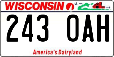 WI license plate 243OAH