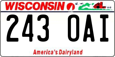 WI license plate 243OAI