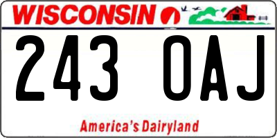 WI license plate 243OAJ