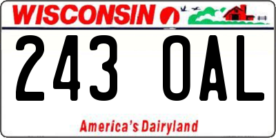 WI license plate 243OAL