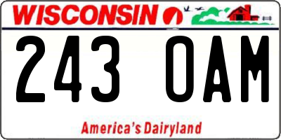 WI license plate 243OAM