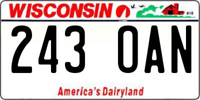 WI license plate 243OAN