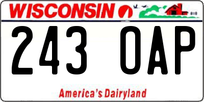 WI license plate 243OAP