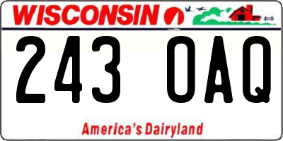 WI license plate 243OAQ