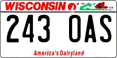 WI license plate 243OAS