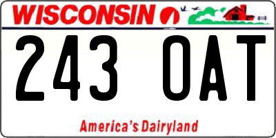 WI license plate 243OAT