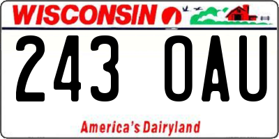 WI license plate 243OAU
