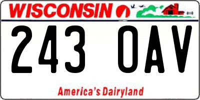 WI license plate 243OAV