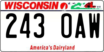 WI license plate 243OAW