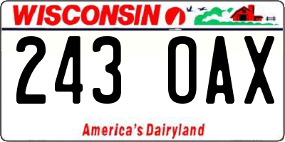 WI license plate 243OAX