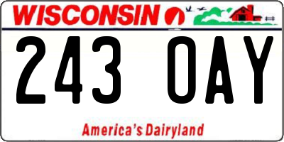 WI license plate 243OAY