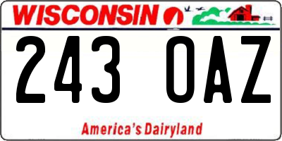 WI license plate 243OAZ