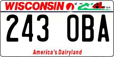 WI license plate 243OBA