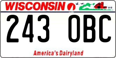 WI license plate 243OBC