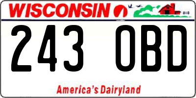 WI license plate 243OBD