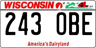 WI license plate 243OBE