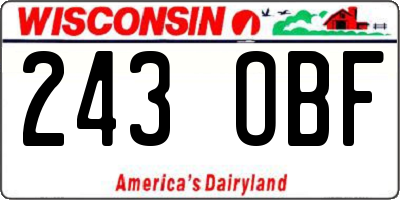 WI license plate 243OBF
