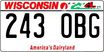 WI license plate 243OBG