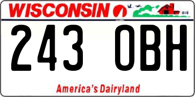 WI license plate 243OBH