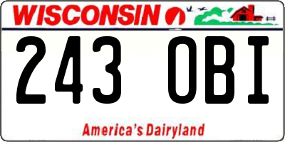 WI license plate 243OBI