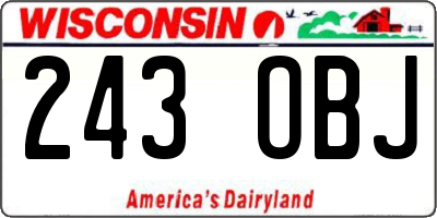WI license plate 243OBJ