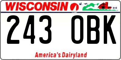 WI license plate 243OBK