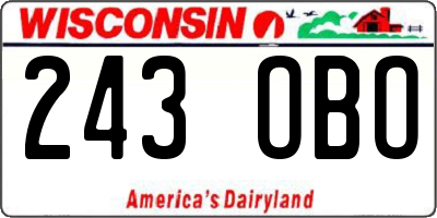 WI license plate 243OBO