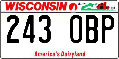 WI license plate 243OBP