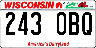 WI license plate 243OBQ