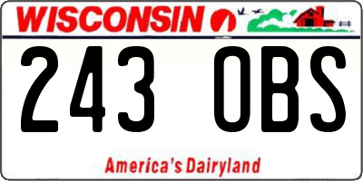 WI license plate 243OBS
