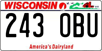 WI license plate 243OBU