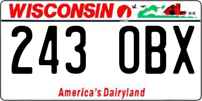 WI license plate 243OBX